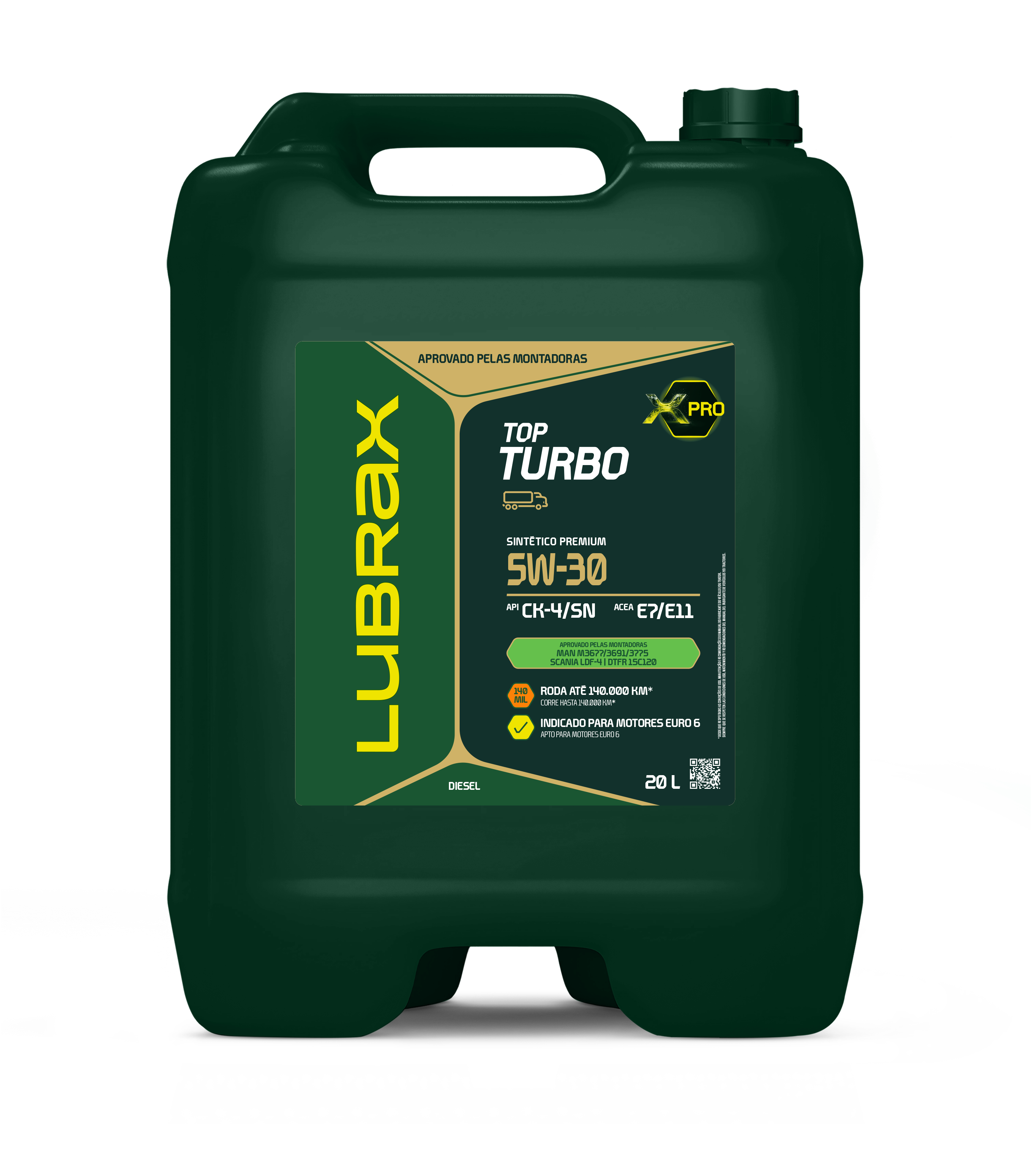 LUBRAX TOP TURBO 5W-30 CK-4 LDF/M3677 SINTÉTICO PREMIUM